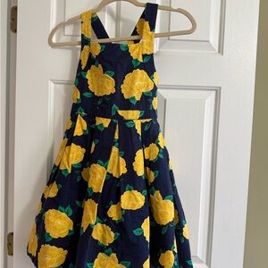 Janie and Jack Navy Dress with Yellow Floral Print